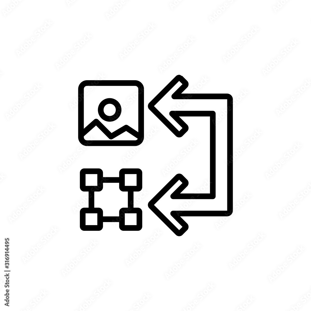 Poster convert image to vector icon design line style. perfect for application, web, logo and presentation 