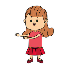 cartoon girl standing icon