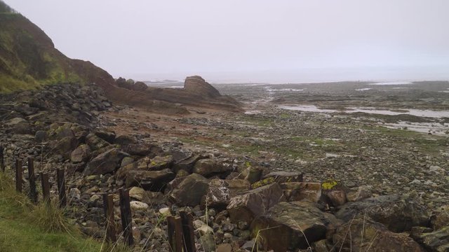 WATCHET, SOMERSET, UNITED KINGDOM, December 30, 2019: Very beautiful Watchet beach in the Jurassic coast of Somerset. 