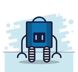 robot with wheel technology icon