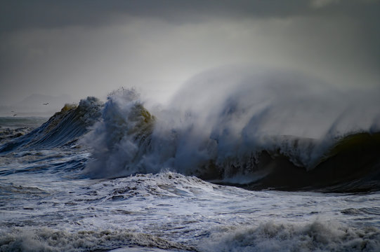 Crashing Surf At Cape Disappointment Washington