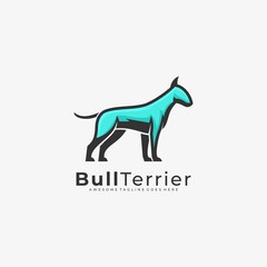 Vector Logo Illustration Bull Terrier Mascot Cartoon