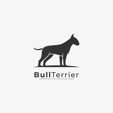 Vector Logo Illustration Bull Terrier Silhouette
