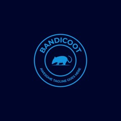 Vector Logo Illustration Wild Mouse Vintage Badge