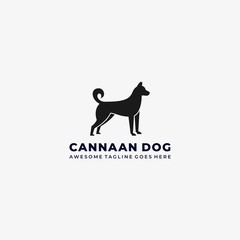 Vector Logo Illustration Dog Pose Silhouette
