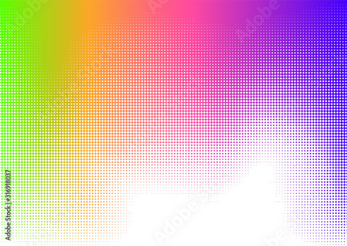 カラフルドットのハーフトーングラデーションデジタル背景 Wall Mural Rrice