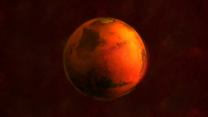 Obraz na płótnie Canvas Planet Mars from space showing Arabia Terra