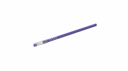 Purple pen on isolated white background