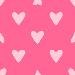 Heart seamless pattern with hand drawn elements. Repeated design great for Valentines Day, Birthday Wrapping, Scrapbooking Paper and Wedding Banner. Vector