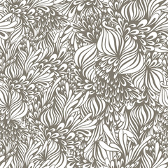 Abstract seamless pattern with hand drawn textures. Vector background.