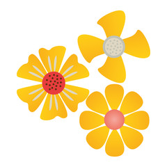 beautiful flowers plants isolated icon