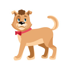 Plakat cute dog with red bow icon