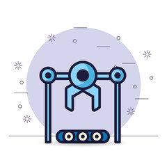 robot floating technology isolated icon
