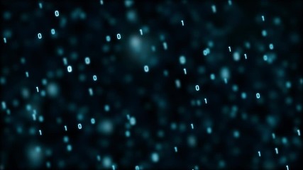 3D Rendering Abstract background flying pass through binary code 0 1 digit number element for cyber futuristic and technology concept with dark and grain processed  - Powered by Adobe