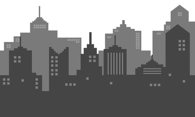 Black and white city background with shadows