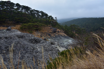 View of fumarole area at Kirishima