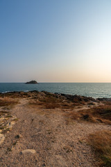 beautiful blue sky tropical coast beach paradise ocean summer sea at PP Island, Krabi,  Phuket, Thailand. guiding plan idea for backpacker go relax and rest on long weekend to see sunset and sunrise 
