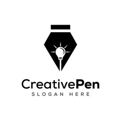 Creative pen, Creative idea logo design