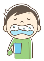 男の子　うがい
