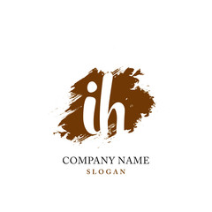 IH Initial handwriting logo vector	