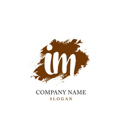 IM Initial handwriting logo vector	