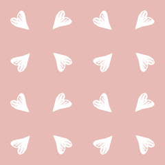 Heart seamless pattern with hand drawn elements. Repeated design great for Valentines Day, Birthday Wrapping, Scrapbooking Paper and Wedding Banner. Vector