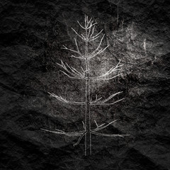 Tree without leaves. illustration. Autumn tree