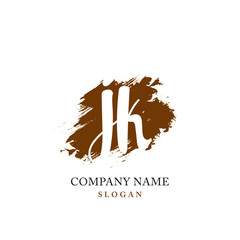 JK Initial handwriting logo vector	