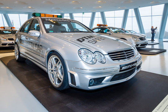 STUTTGART, GERMANY- MARCH 19, 2016: Official DTM Safery car Mercedes-Benz C55 AMG, 2004. Mercedes-Benz Museum.