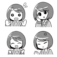 女性の表情集セット