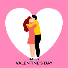 Illustration people romantic couple. Valentine day illustration vector design