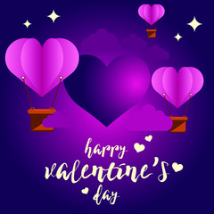 Love text and heart balon air for Valentne’s Day. © AdibK