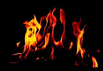 Flame of fire on a black background