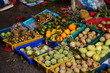 Tangerine at Asian fruit market 