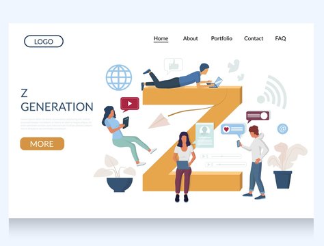 Z Generation Vector Website Landing Page Design Template