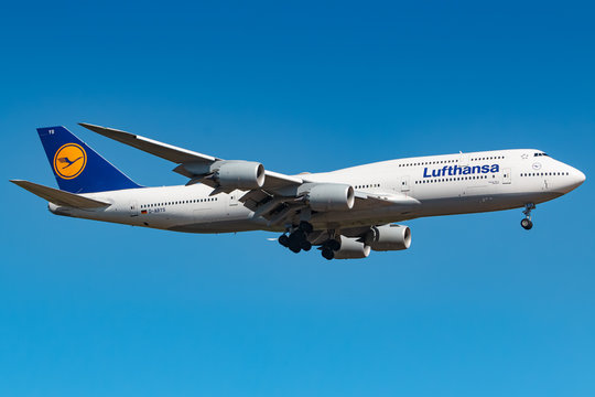 Lufthansa Boeing 747 airplane at Frankfurt