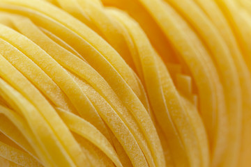  This is a tagliatelle pasta close-up