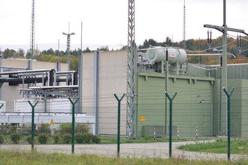 Obraz premium Elements of a nuclear power station in Southern Germany