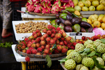 Rambutan at Asian fruit market 