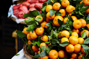 Tangerine at Asian fruit market 
