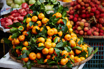 Tangerine at Asian fruit market 