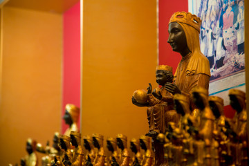 BARCELONA, SPAIN - December 26, 2018: The Virgin of Montserrat in Barcelona, Spain. The Black Madonna is known as an interesting figure in Spain.
