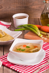 Maultaschen - swabian filled pasta ( ravioli ).