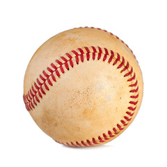worn baseball isolated on white background, team sport.