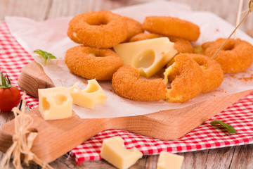 Fried cheese ring.