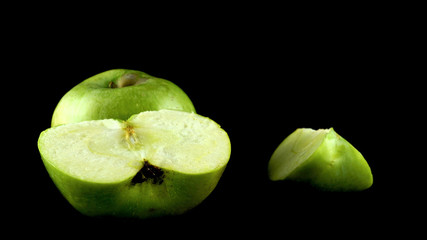 Natural eco green big apple isolated on white. copy space for text