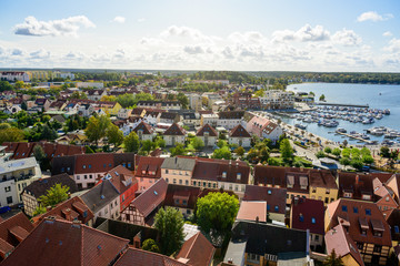 Fototapeta na wymiar View from above to the town Waren 