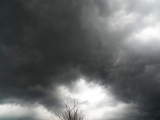 Dramatic dark sky with clouds