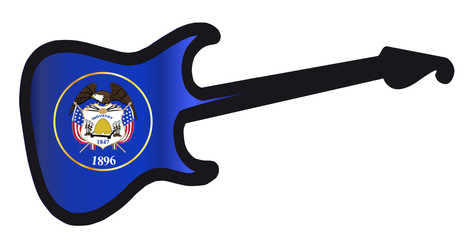 Utah State Electric Flag Guitar