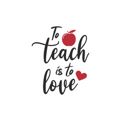 Teacher quote lettering typography